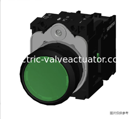 Un buon prezzo. Siemens serie 3SU pulsante circolare a testa piatta verde 3SU1106-0AB40-1BA0 con LED integrato in linea